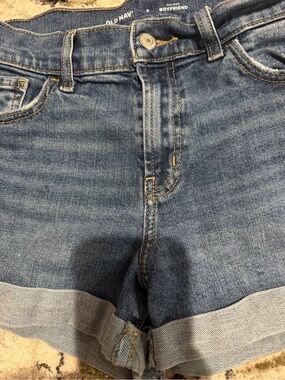 Old Navy Medium Blue Cuffed Boyfriend Denim Shorts
